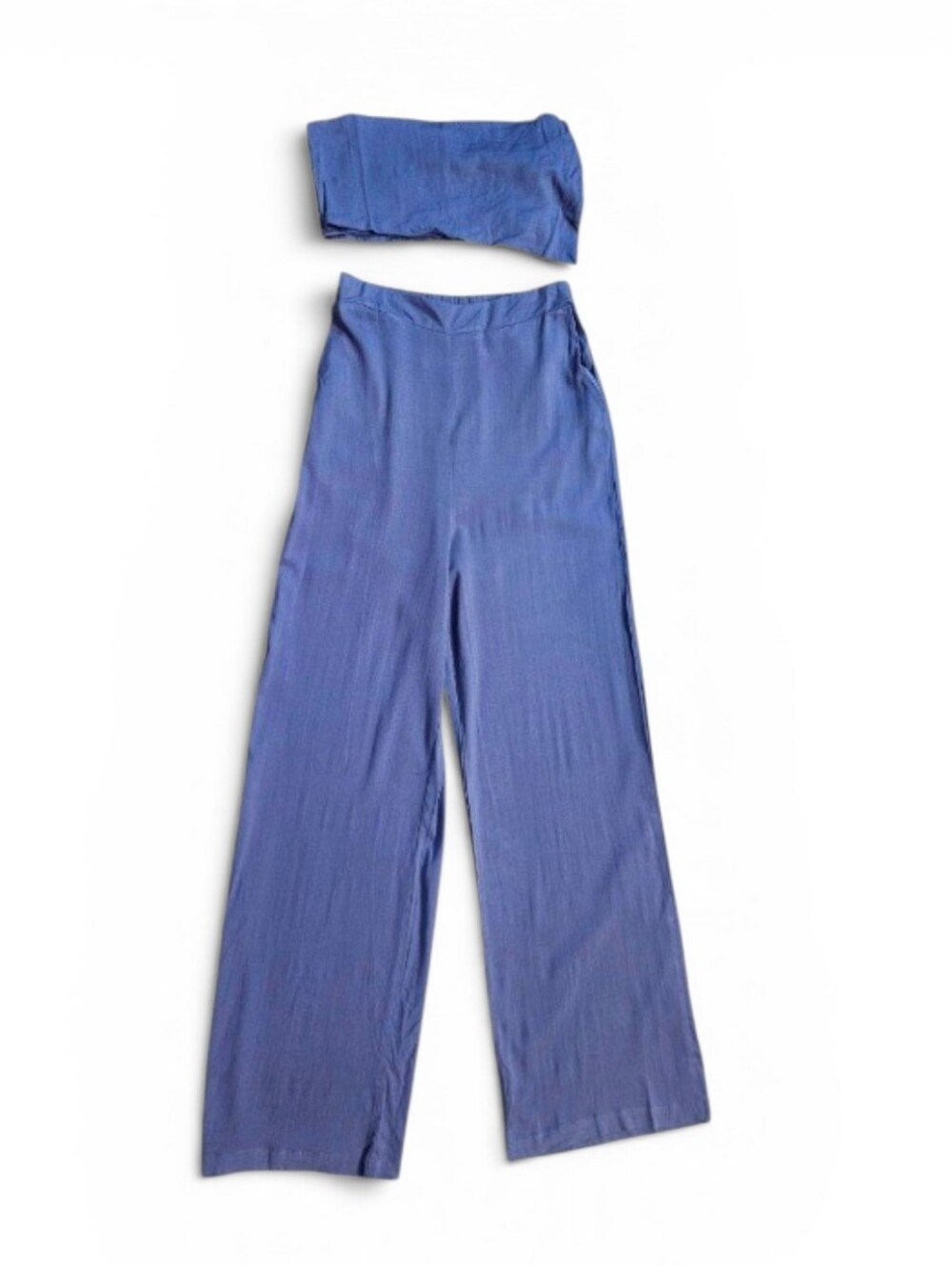 HYFVE Navy Wide-Leg Pants with Bandeau Set Medium